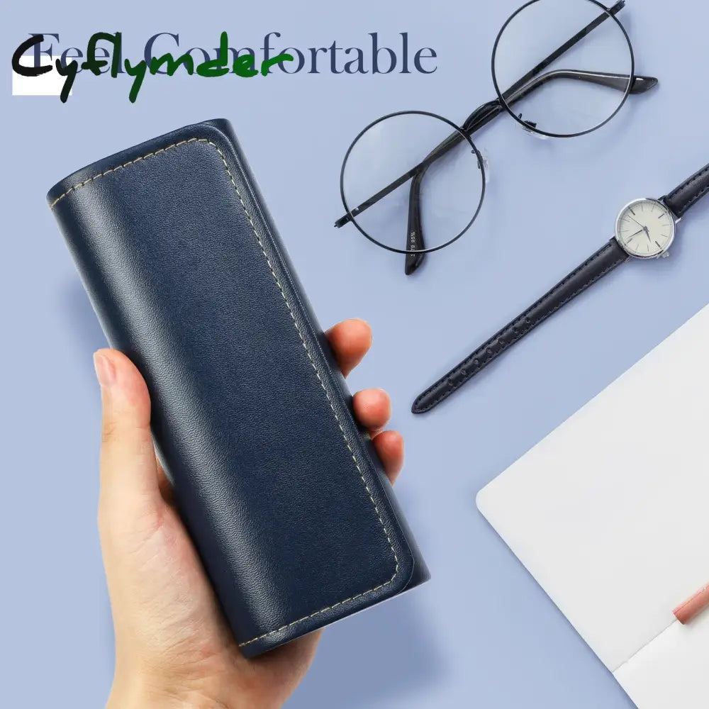 Cyflymder Back To School Vintage Pu Leather Glasses Case 3D Holder Eyewear Storage Box Personality