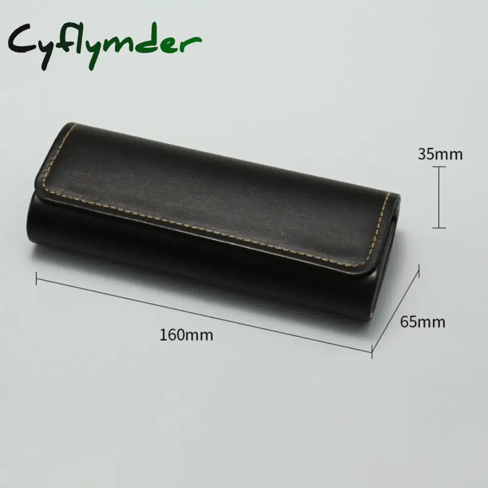 Cyflymder Back To School Vintage Pu Leather Glasses Case 3D Holder Eyewear Storage Box Personality