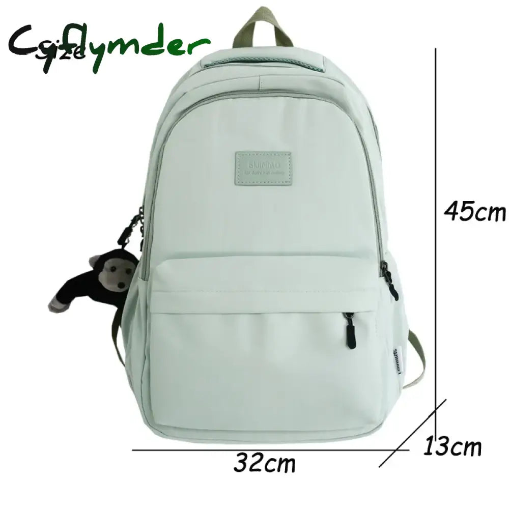 Cyflymder Back To School Women Backpack Solid Color Female Multi-Pocket Casual Woman’s Travel Bag