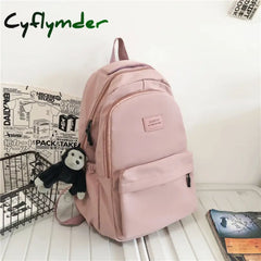 Cyflymder Back To School Women Backpack Solid Color Female Multi-Pocket Casual Woman’s Travel Bag