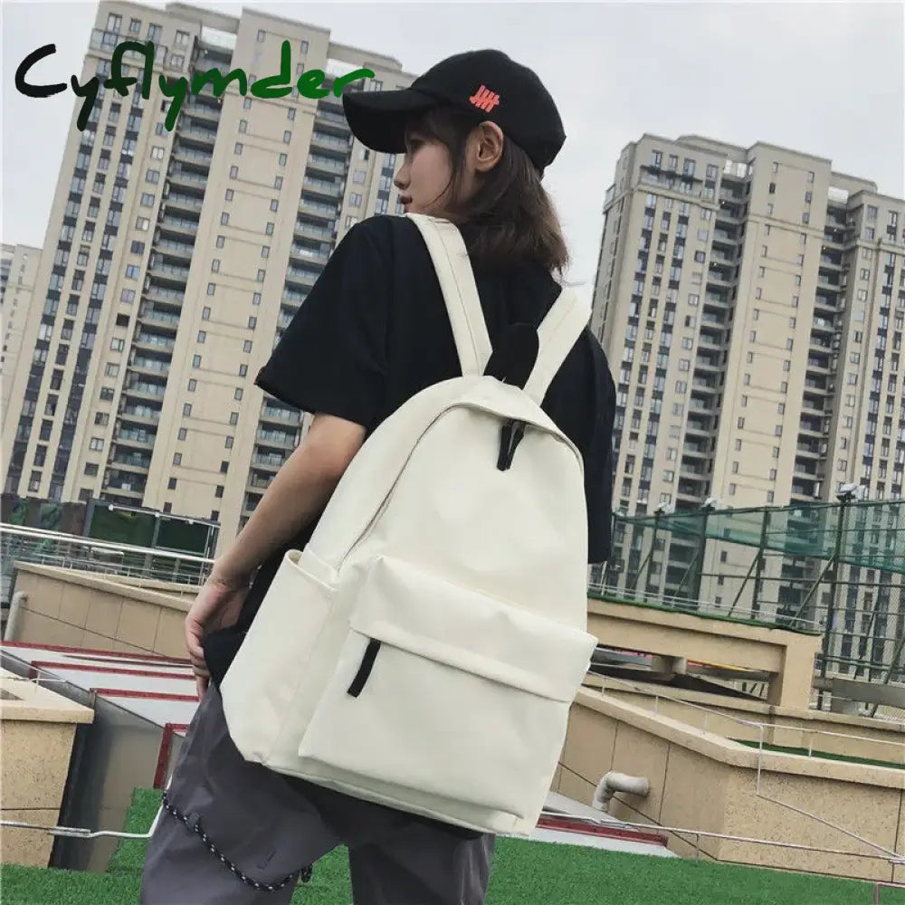 Cyflymder Back To School Women Men Canvas Black Backpack College Student School Bags Teenagers