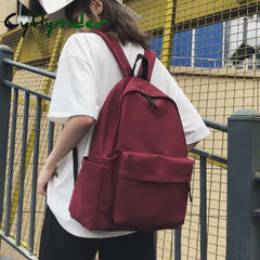 Cyflymder Back To School Women Men Canvas Black Backpack College Student School Bags Teenagers
