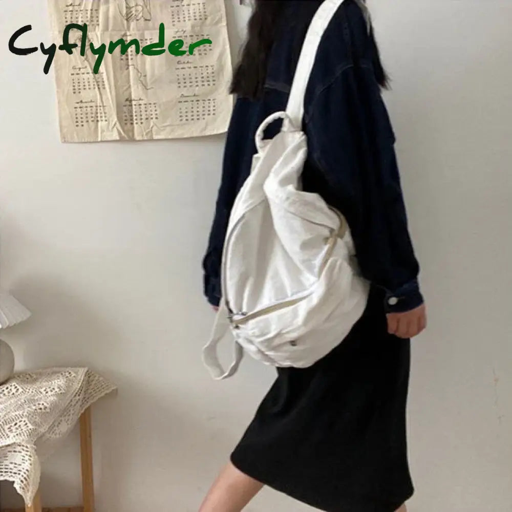Cyflymder Back To School Women’s Bag Pack Trend Techwear Harajuku Canvas Aesthetic Gothic School