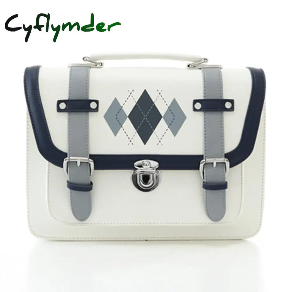 Cyflymder Backpack Kawaii Japanese Women Retro Printing For School Pu Leather Girl Uniform