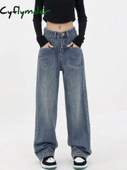 Cyflymder- Baddie Baggy Wide Leg Boyfriend Jeans