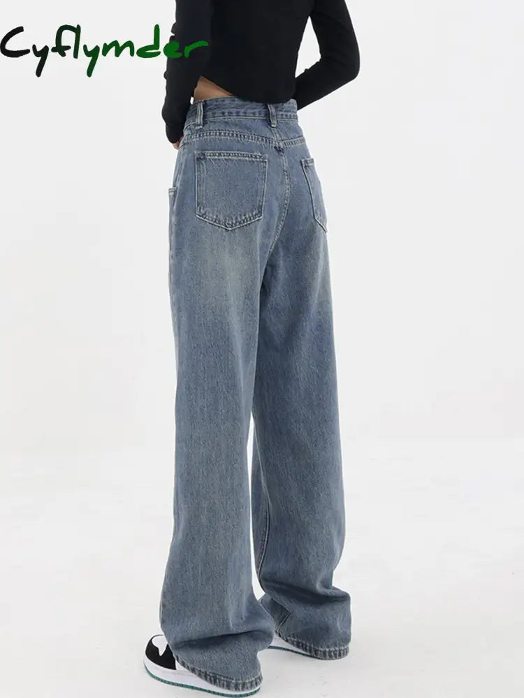 Cyflymder- Baddie Baggy Wide Leg Boyfriend Jeans