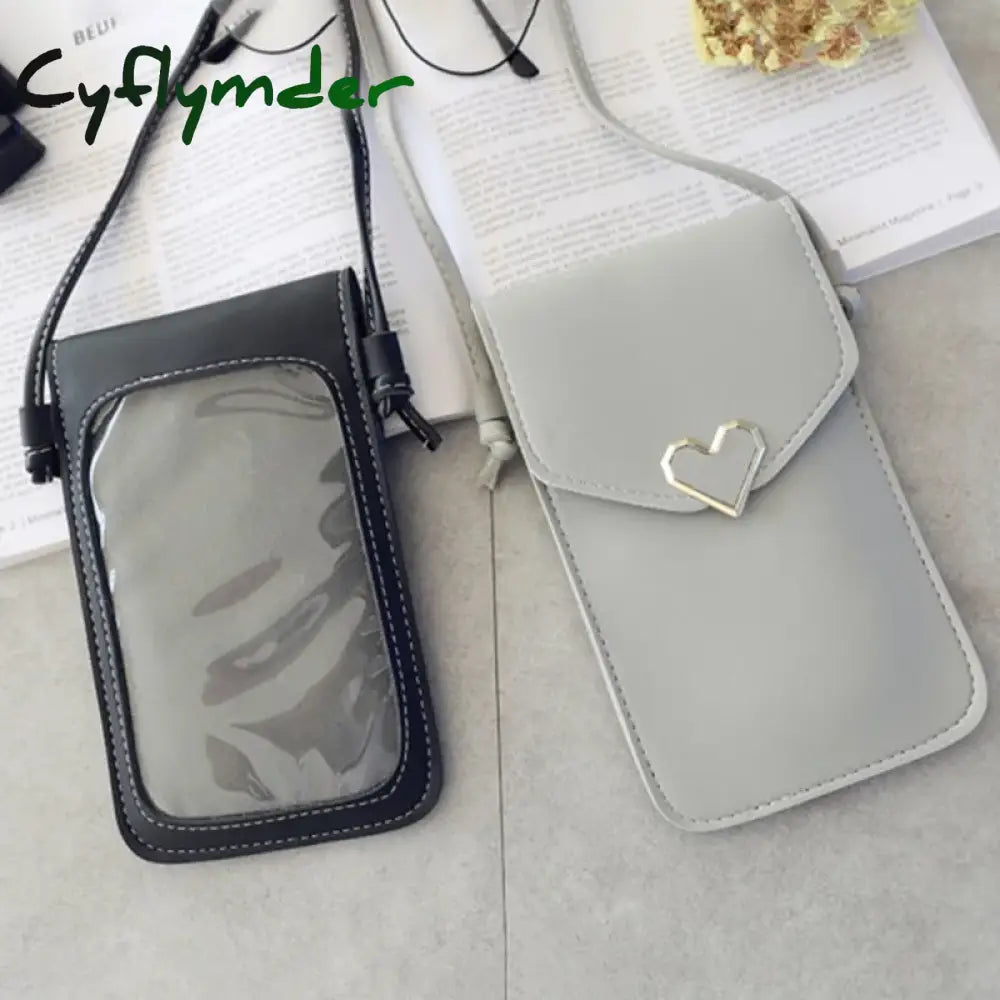 Cyflymder Bag For Women Touch Screen Cell Phone Purse Smartphone Wallet Shoulder Strap Handbag Pu