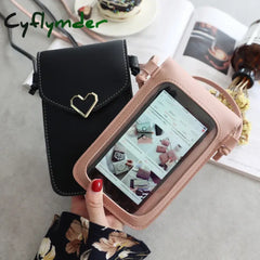 Cyflymder Bag For Women Touch Screen Cell Phone Purse Smartphone Wallet Shoulder Strap Handbag Pu