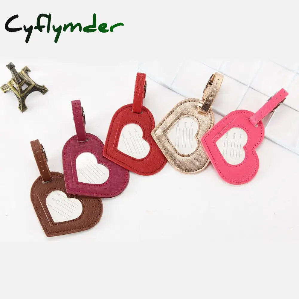 Cyflymder Baggage Boarding Tag Women Travel Accessories Leather Suitcase Id Address Holder Portable