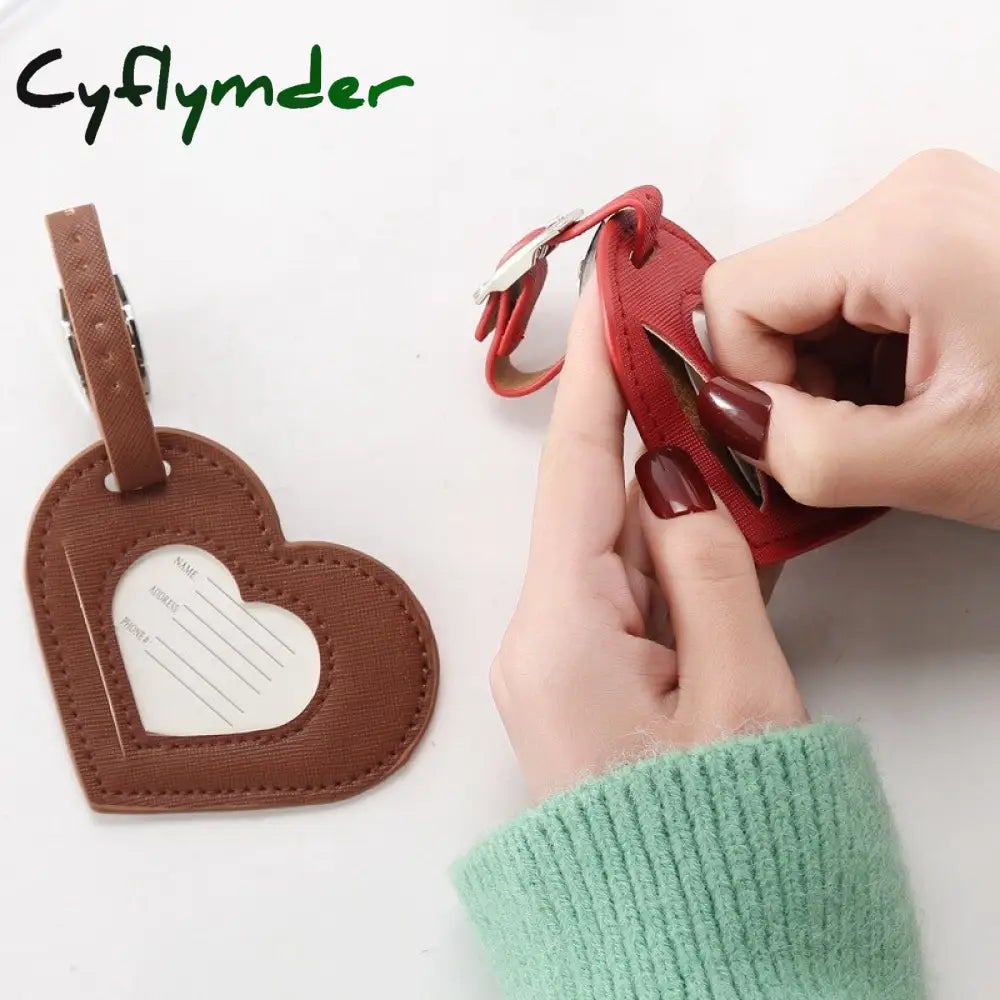 Cyflymder Baggage Boarding Tag Women Travel Accessories Leather Suitcase Id Address Holder Portable