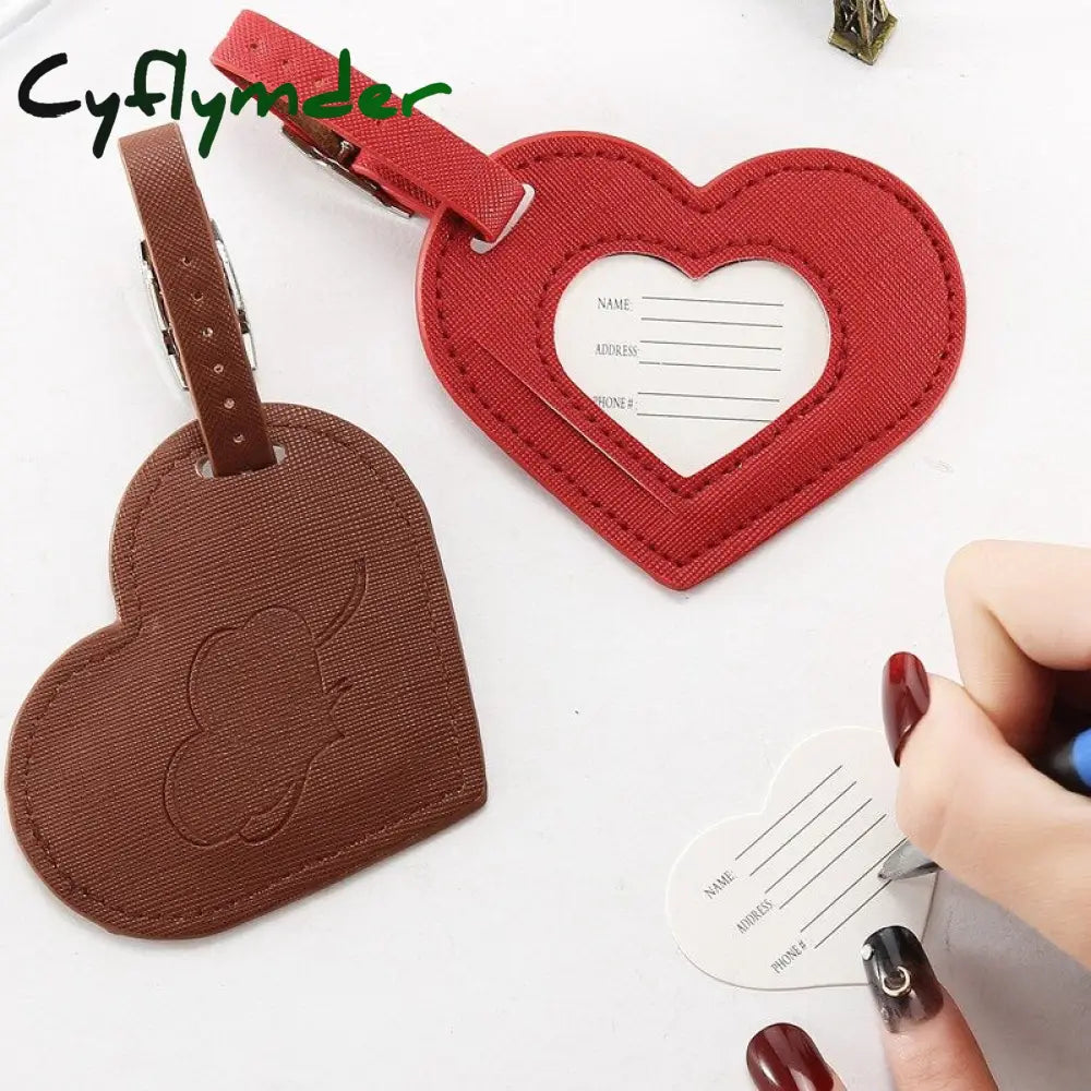 Cyflymder Baggage Boarding Tag Women Travel Accessories Leather Suitcase Id Address Holder Portable