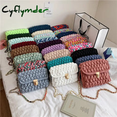 Cyflymder Bags For Women Hand Woven Bag Strip Thread Hook Knitted Women’s Shoulder/Crossbody