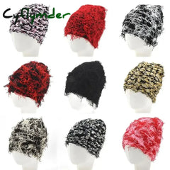 Cyflymder beanie outfits Hip Hop Balaclava Distressed Knitted Caps Mask Women Outdoor Camouflage Fleece Fuzzy Ski