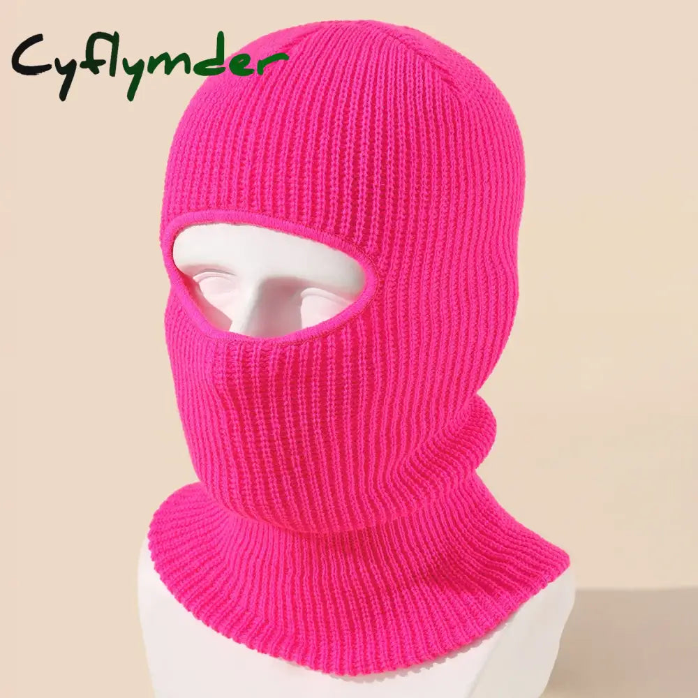 Cyflymder beanie outfits men Candy Color Cute Full Face Cover Ski Mask Hat Bear Ear Balaclava Knitted Hats Outdoor