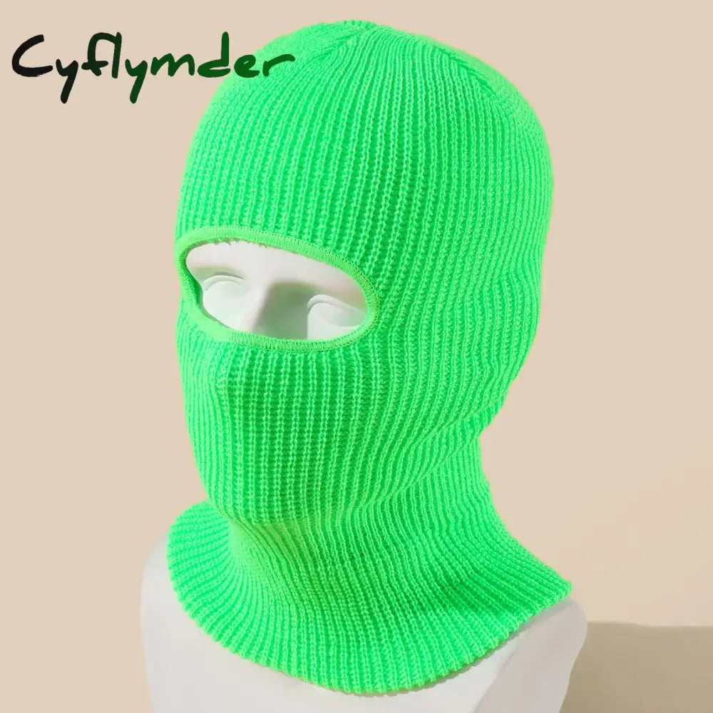 Cyflymder beanie outfits men Candy Color Cute Full Face Cover Ski Mask Hat Bear Ear Balaclava Knitted Hats Outdoor