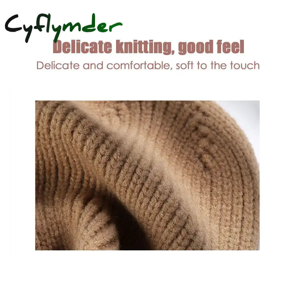 Cyflymder beanie outfits Winter Warm Hats for Women Casual Stacking Knitted Bonnet Caps Men Hats Simple Solid Color Hip