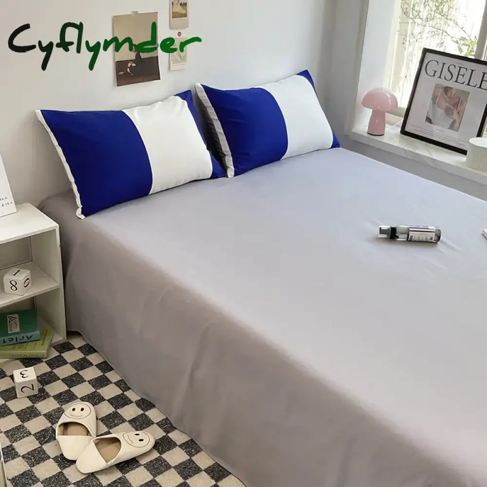 Cyflymder Bed Linen Bed Sheets Set Stripes Dots Duvet Cover Set Quilt Cover Bed Sheet Quilt Sets Queen Size INS Blogger