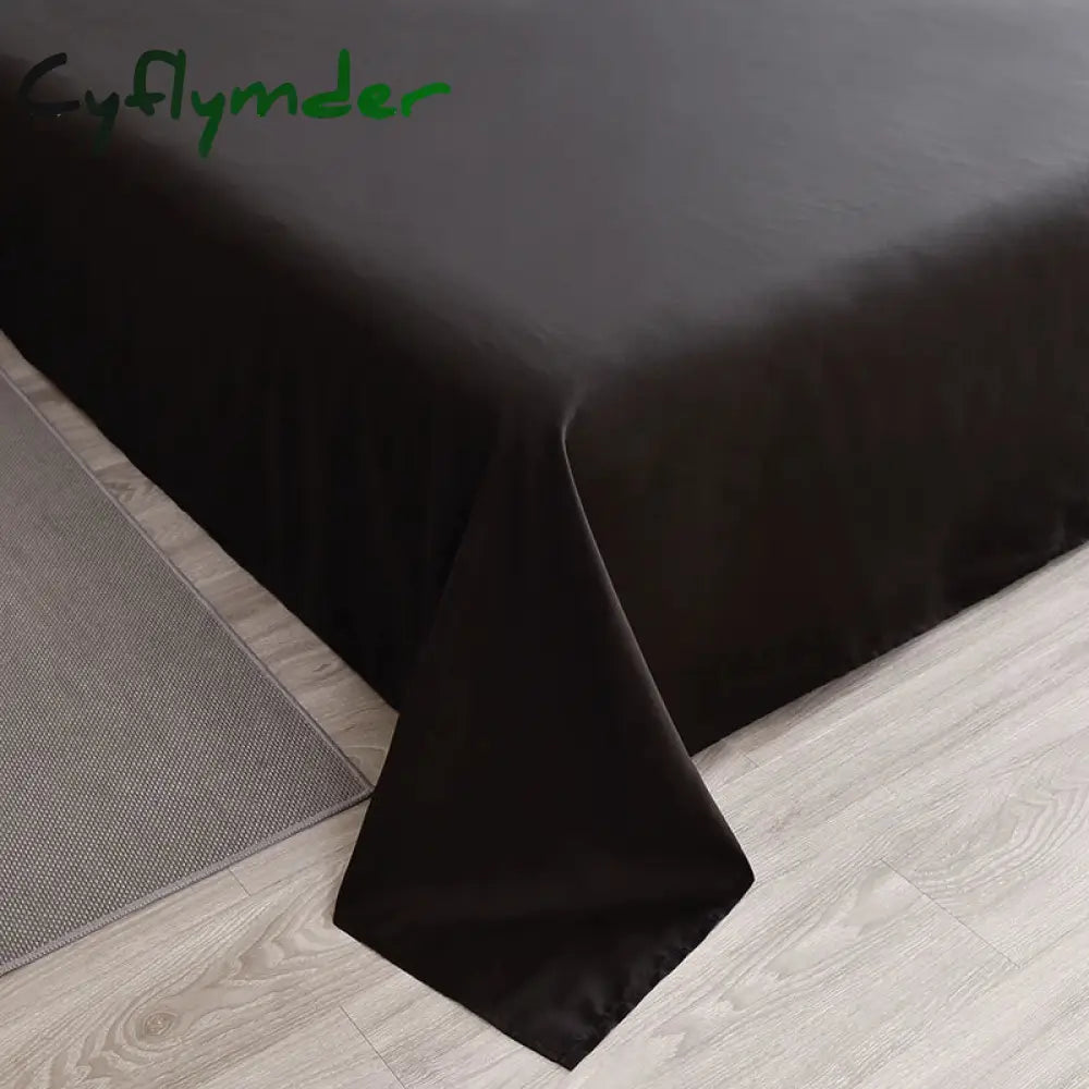 Cyflymder Bedding Set High Quality Skin Friendly Fabric Black Duvet Cover Set Solid Color Single Double King Size Quilt