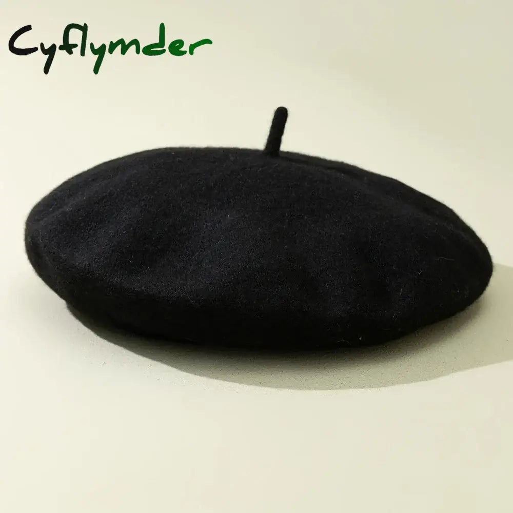 Cyflymder Beret Women’s Fashion Retro Casual Wool Beret Artist Hat Wool Versatile Knitted Round Top Bud Hat Warm Hat