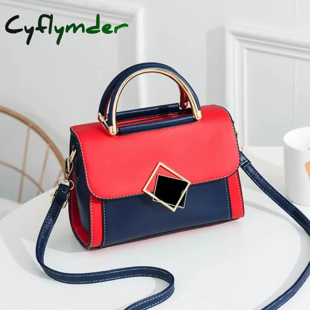 Cyflymder Best Selling Women’s Shoulder Bag Fashion Color Contrast Small Square High Quality Pu