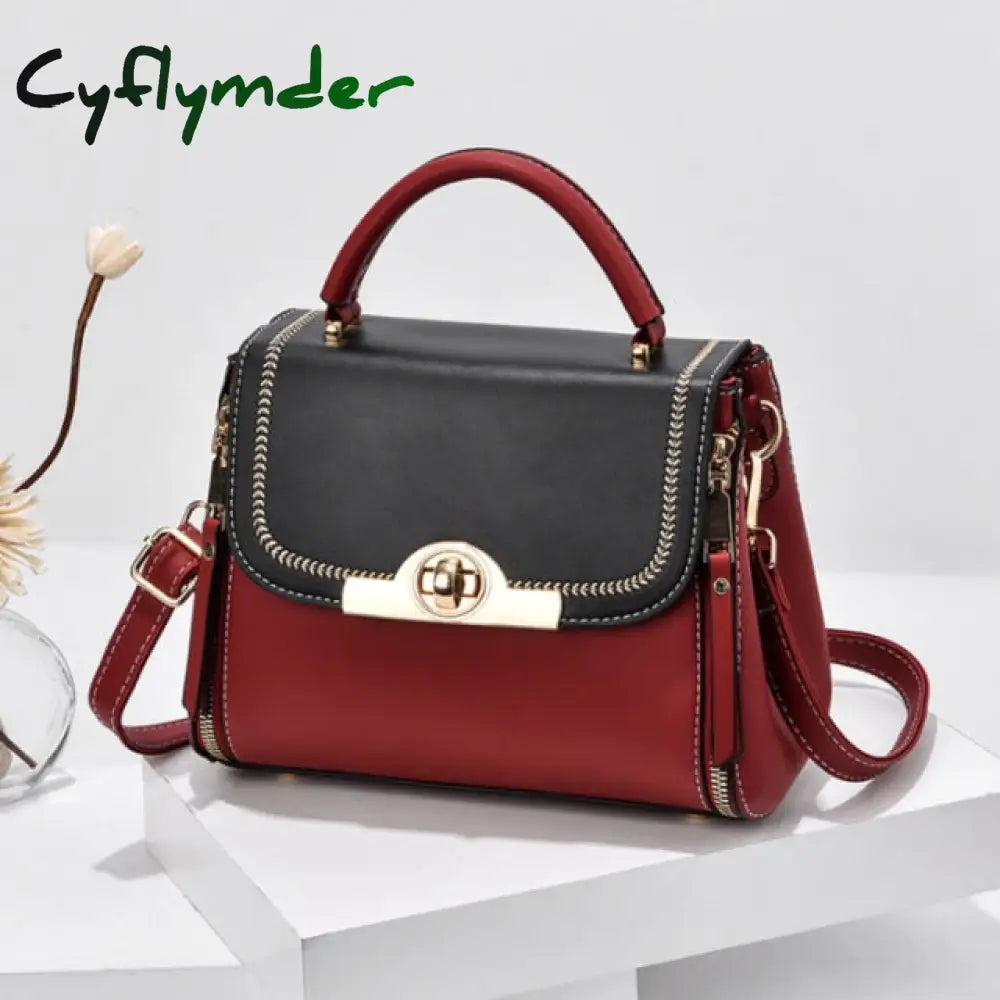 Cyflymder Best Selling Women’s Shoulder Bag Fashion Color Contrast Small Square High Quality Pu