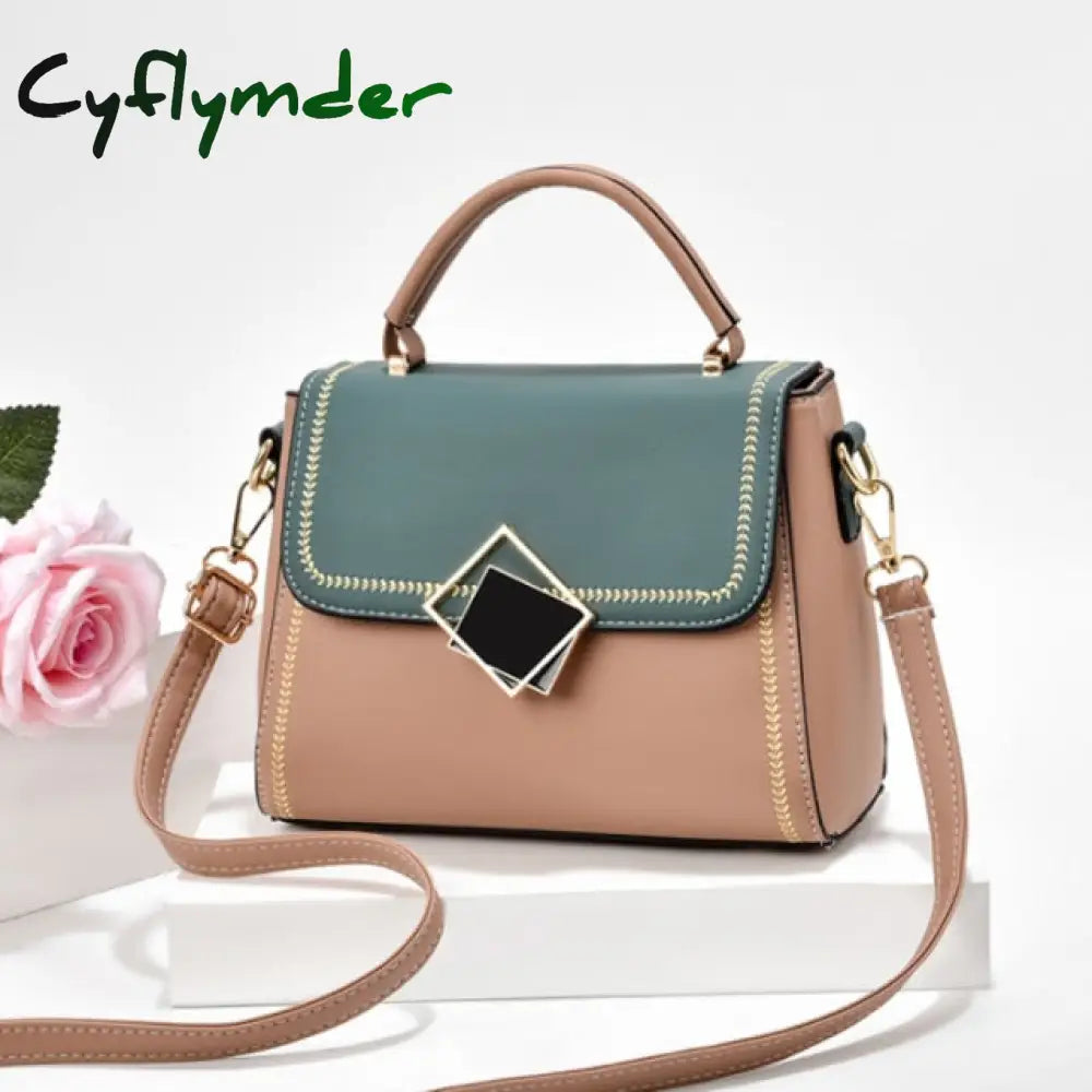 Cyflymder Best Selling Women’s Shoulder Bag Fashion Color Contrast Small Square High Quality Pu