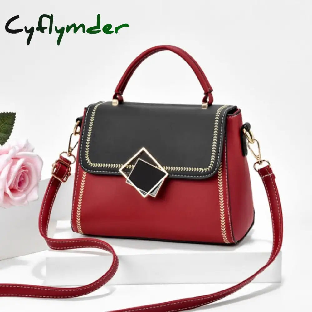 Cyflymder Best Selling Women’s Shoulder Bag Fashion Color Contrast Small Square High Quality Pu