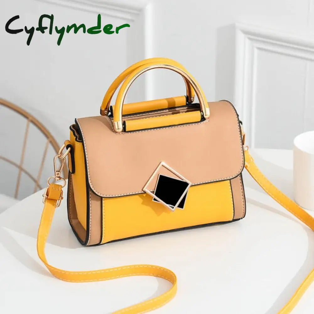 Cyflymder Best Selling Women’s Shoulder Bag Fashion Color Contrast Small Square High Quality Pu