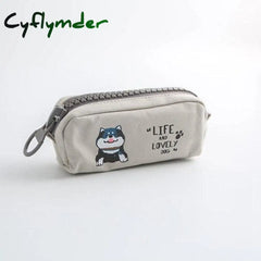 Cyflymder Big Zipper Pencil Case School For Girls Boys Student Stationery Canvas Fruit Bag Cute Pen