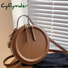 Cyflymder Black Round Handbag Vintage Shoulder Bag For Women Clutch Purses Winter High Quality