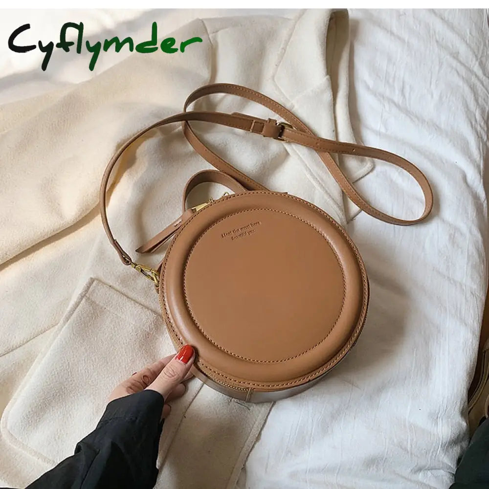 Cyflymder Black Round Handbag Vintage Shoulder Bag For Women Clutch Purses Winter High Quality