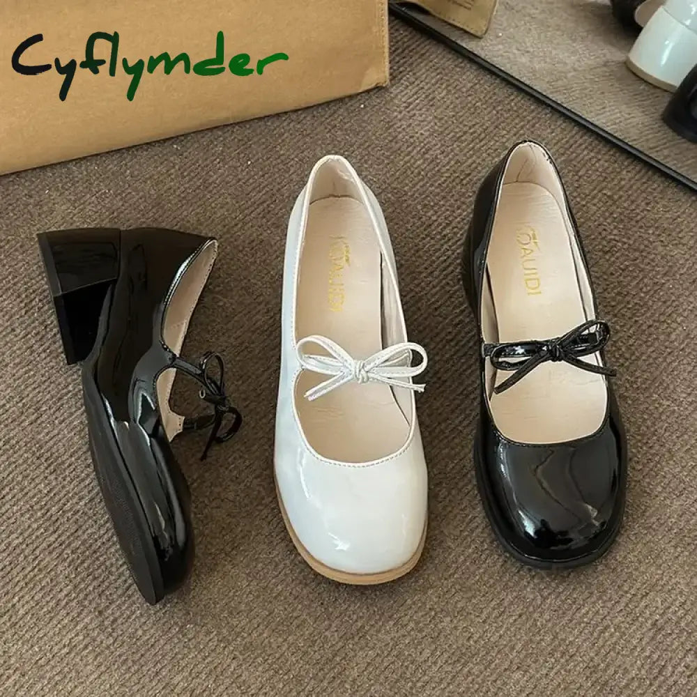 Cyflymder Block Heels For Women Pumps Slip On Comfortable High-Heeled Shoes Mary Jane Sandals