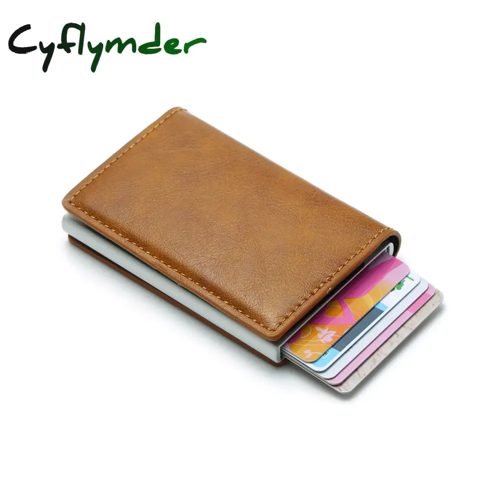 Cyflymder Blocking Credit Card Holder For Male Anti Theft Men Wallets Pu Leather Short Purse Women