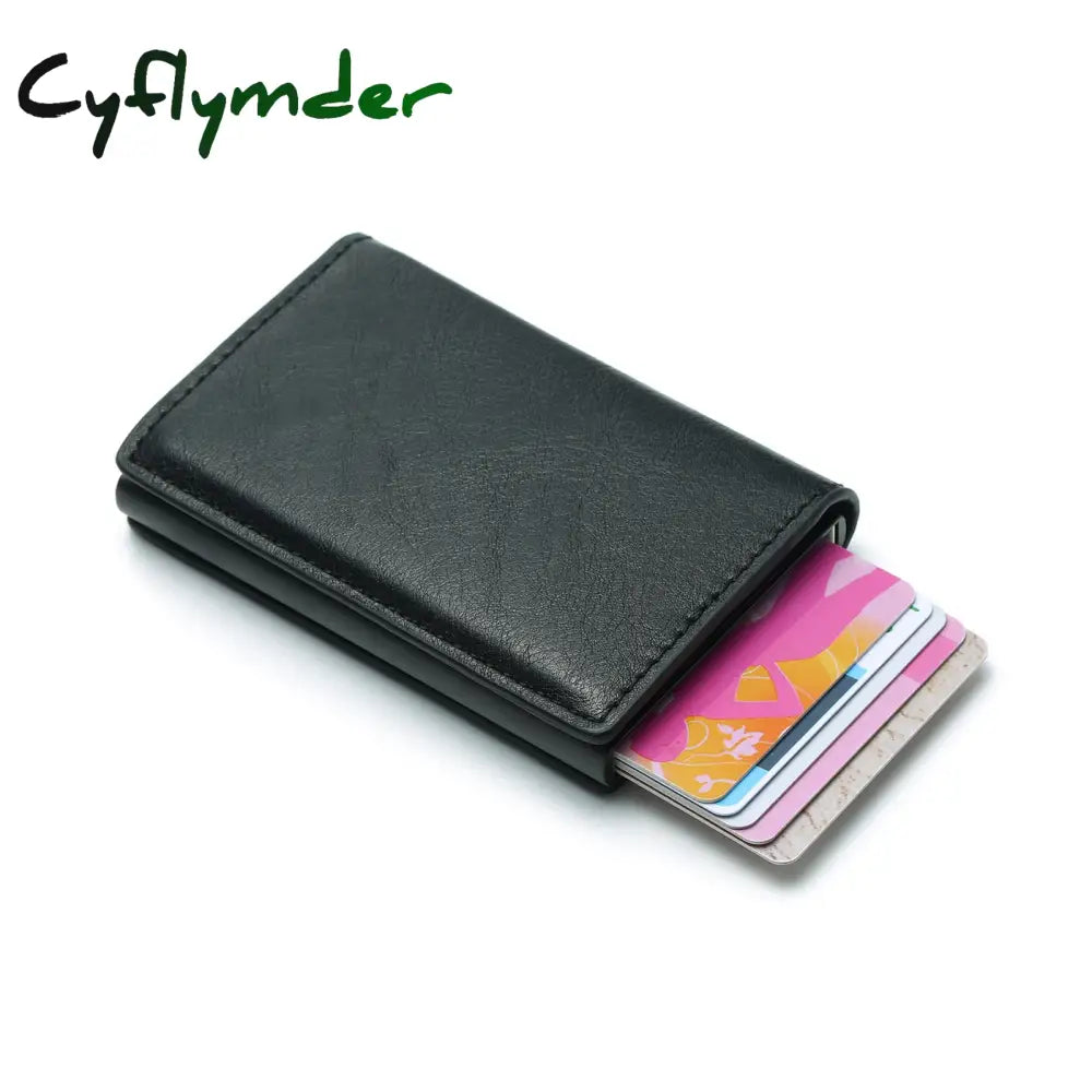 Cyflymder Blocking Credit Card Holder For Male Anti Theft Men Wallets Pu Leather Short Purse Women