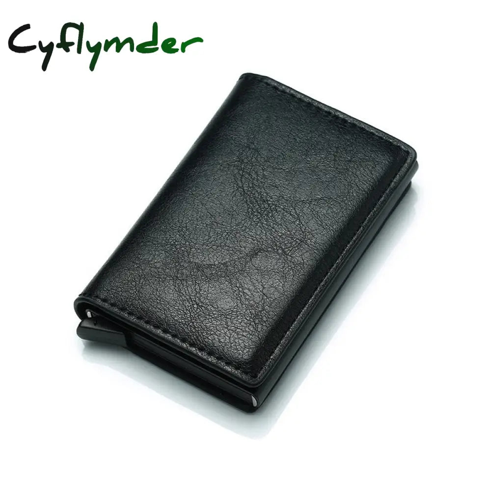 Cyflymder Blocking Credit Card Holder For Male Anti Theft Men Wallets Pu Leather Short Purse Women