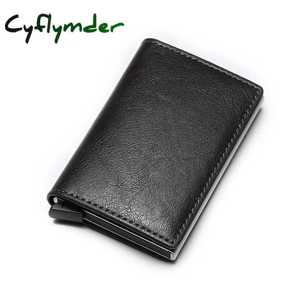 Cyflymder Blocking Credit Card Holder For Male Anti Theft Men Wallets Pu Leather Short Purse Women