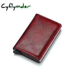 Cyflymder Blocking Credit Card Holder For Male Anti Theft Men Wallets Pu Leather Short Purse Women