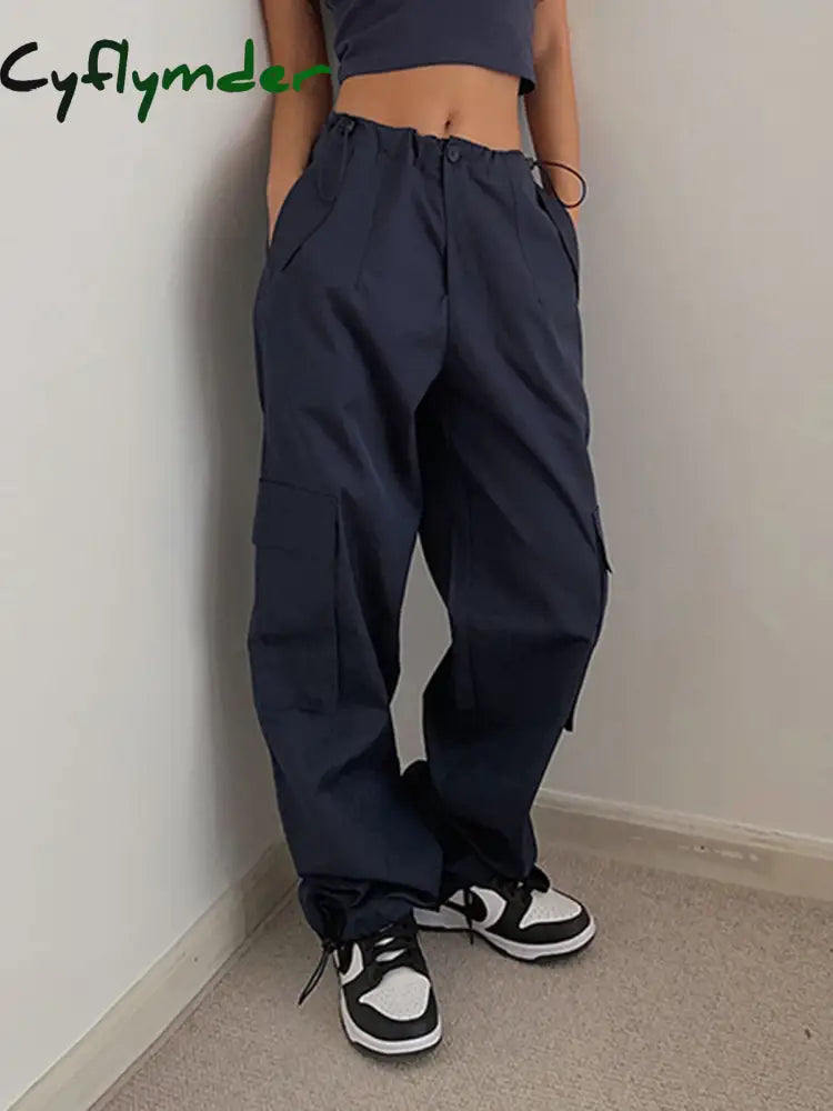 Cyflymder- Boho Cargo Parachute Pants Navy / Xs