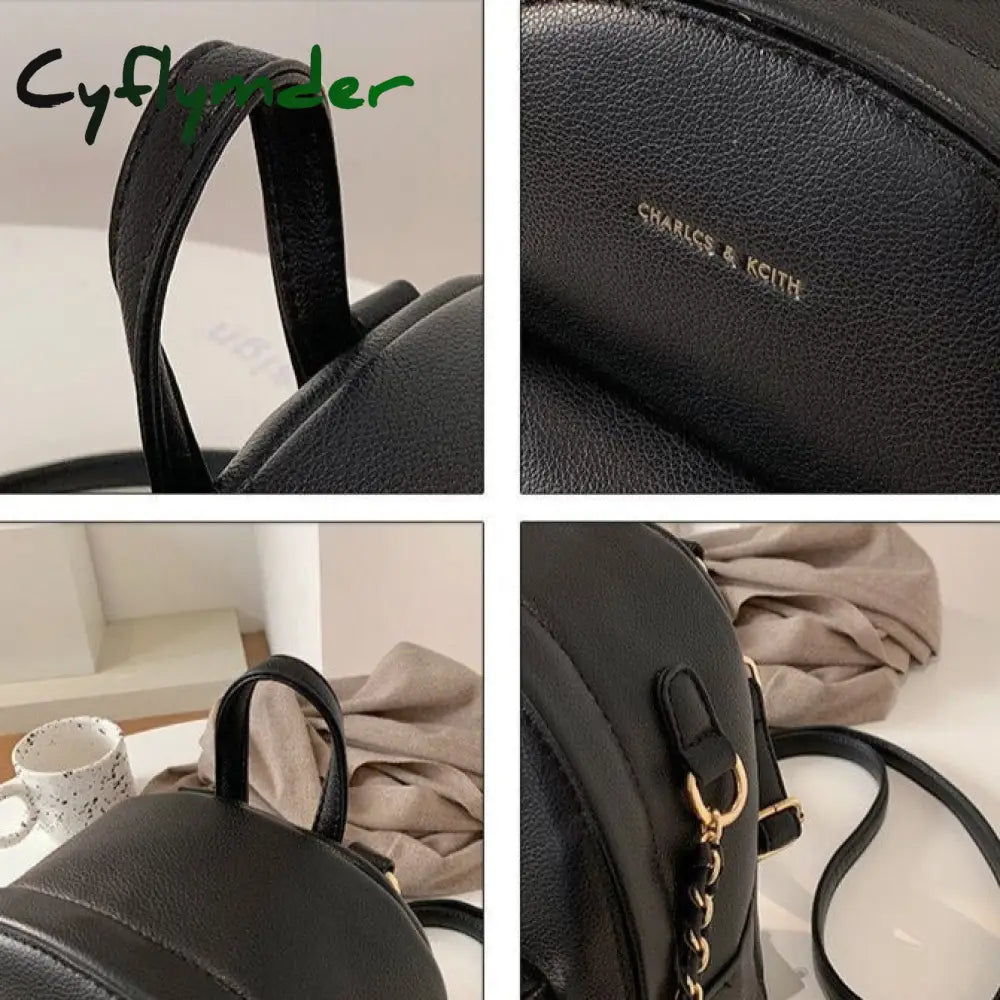 Cyflymder Brand Design Women Backpack Small Fashion Chain School Bag For Teenager Girls Pu Leather