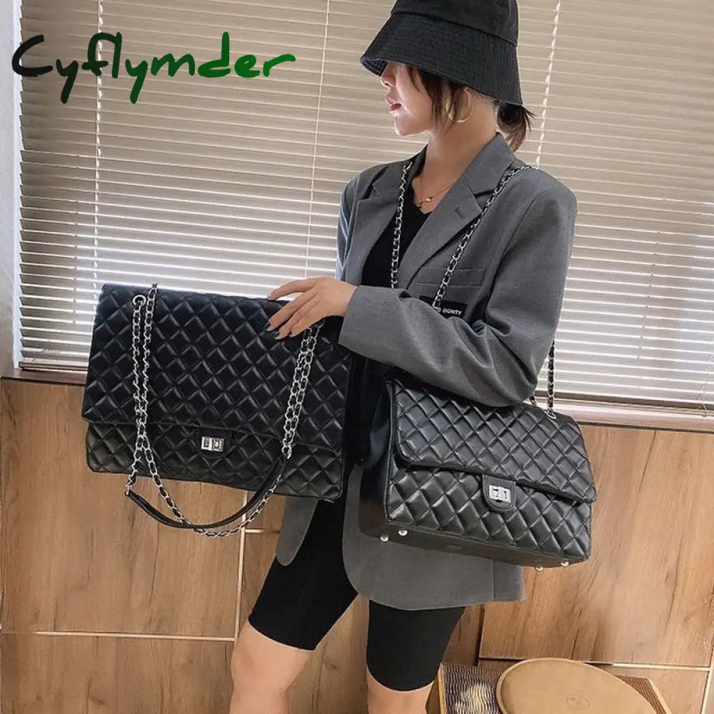 Cyflymder Brand Designer Handbags New Korean Version Of Large-Capacity Rhombic Chain Shoulder Bag