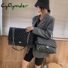 Cyflymder Brand Designer Handbags New Korean Version Of Large-Capacity Rhombic Chain Shoulder Bag