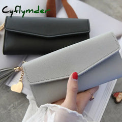 Cyflymder Brand Designer Short Coin Cluth Purses Leather Long Wallets Women’s Luxury Female Phone