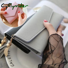 Cyflymder Brand Designer Short Coin Cluth Purses Leather Long Wallets Women’s Luxury Female Phone