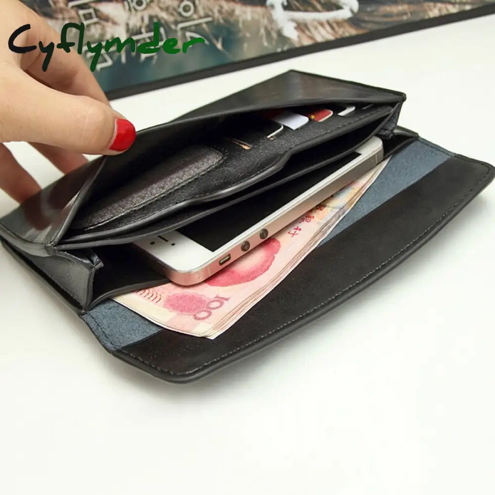 Cyflymder Brand Genuine Leather Women Wallet Long Thin Purse Cowhide Multiple Cards Holder Clutch