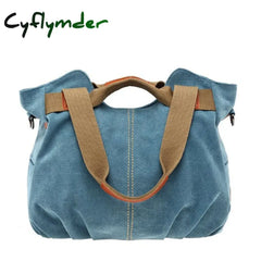 Cyflymder Brand Hot Fold Casual Tote Women’s Handbag Shoulder Crossbody Bags Canvas High Capacity