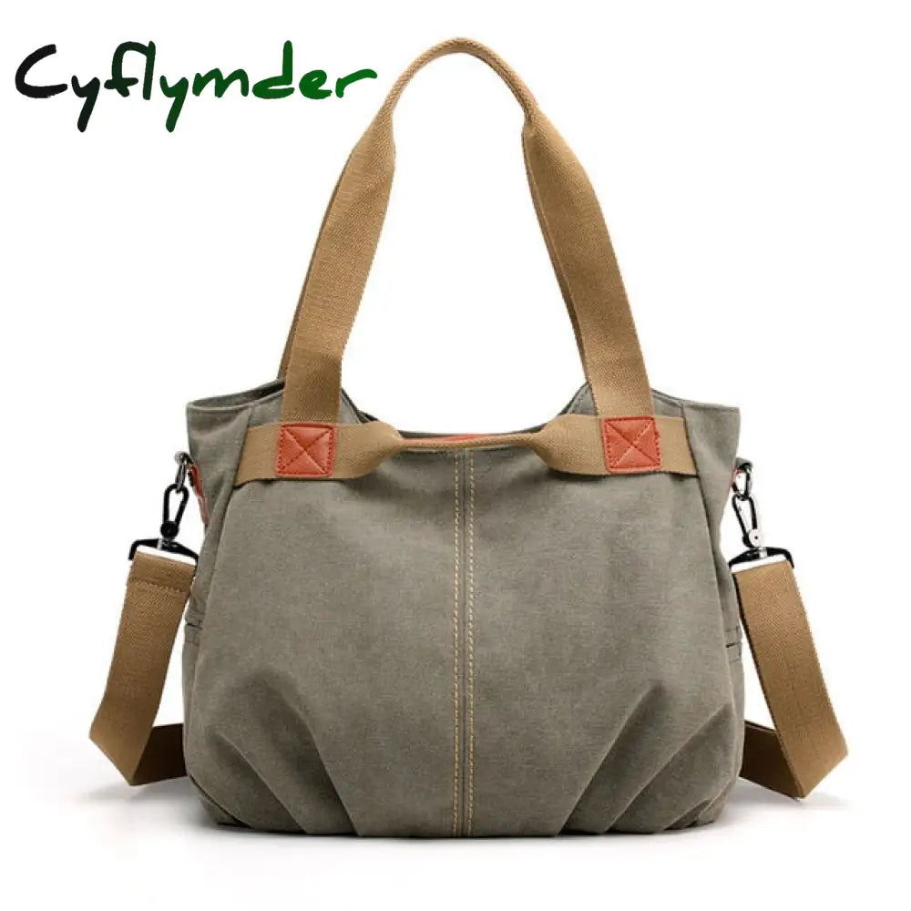 Cyflymder Brand Hot Fold Casual Tote Women’s Handbag Shoulder Crossbody Bags Canvas High Capacity