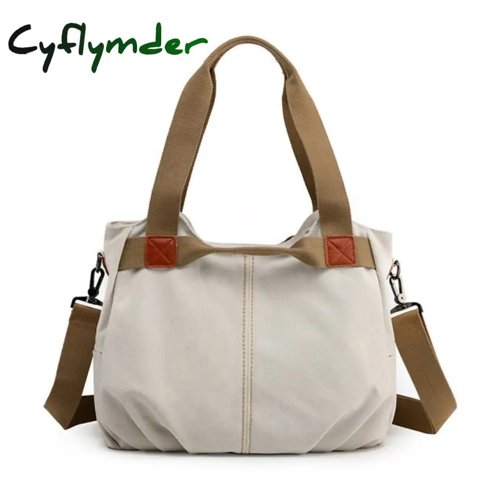 Cyflymder Brand Hot Fold Casual Tote Women’s Handbag Shoulder Crossbody Bags Canvas High Capacity