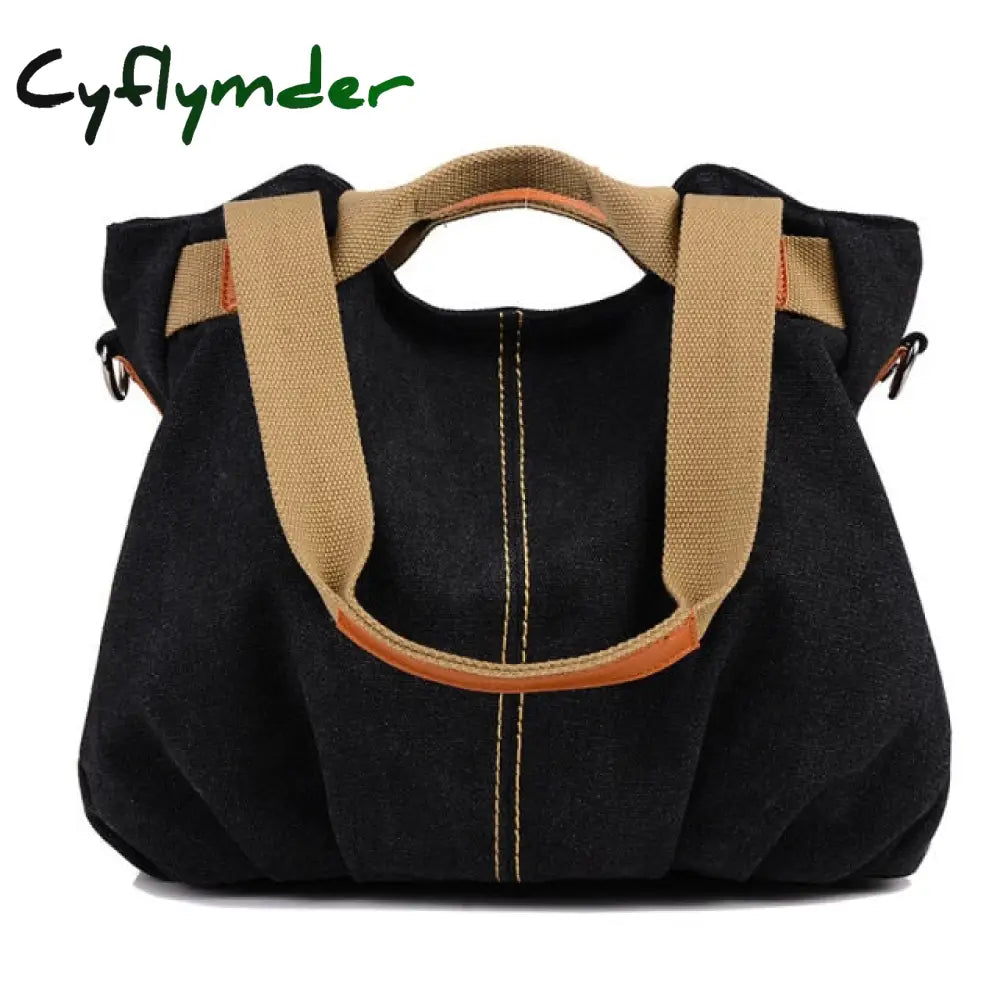 Cyflymder Brand Hot Fold Casual Tote Women’s Handbag Shoulder Crossbody Bags Canvas High Capacity