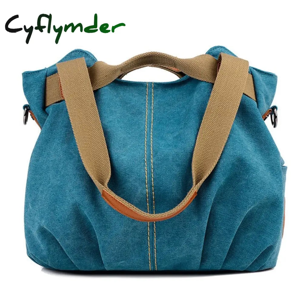 Cyflymder Brand Hot Fold Casual Tote Women’s Handbag Shoulder Crossbody Bags Canvas High Capacity