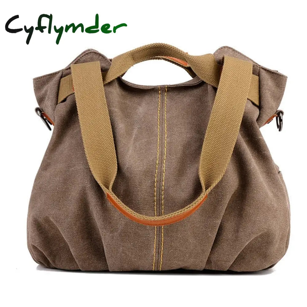 Cyflymder Brand Hot Fold Casual Tote Women’s Handbag Shoulder Crossbody Bags Canvas High Capacity